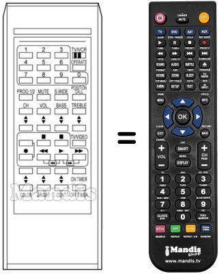 Replacement remote control RC1053E Replacement remote control RC1053E