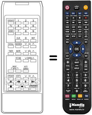 Replacement remote control RC1067E Replacement remote control RC1067E