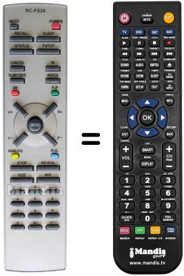Replacement remote control NordMende NMF2950SE Replacement remote control NordMende NMF2950SE