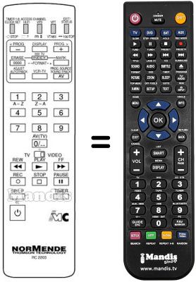 Replacement remote control NordMende RC2203X Replacement remote control NordMende RC2203X
