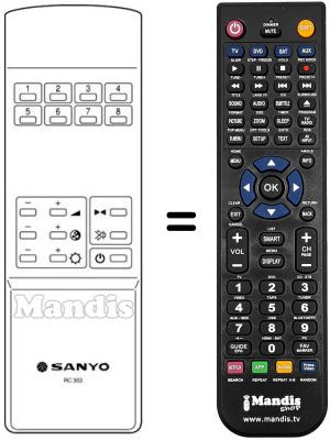 Replacement remote control RC303