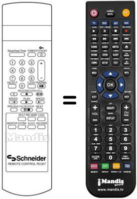Replacement remote control RC307