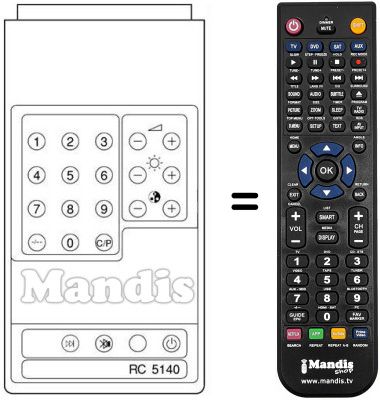 Replacement remote control RC5140