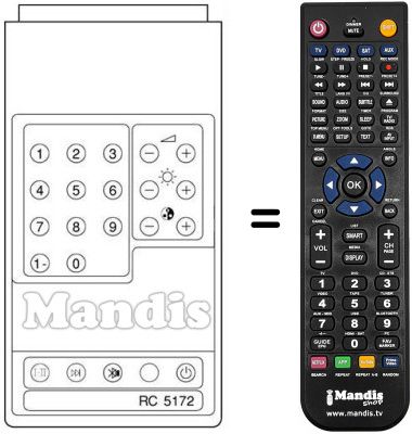 Replacement remote control Thomson RC5172 Replacement remote control Thomson RC5172
