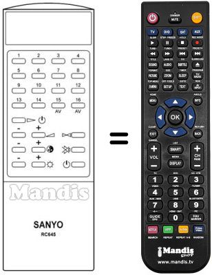 Replacement remote control RC645