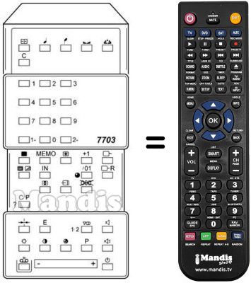 Replacement remote control RC7703