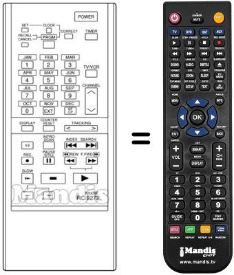 Replacement remote control RC9272