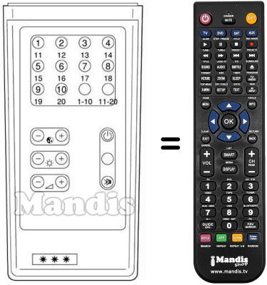 Replacement remote control RCIV20FACH Replacement remote control RCIV20FACH