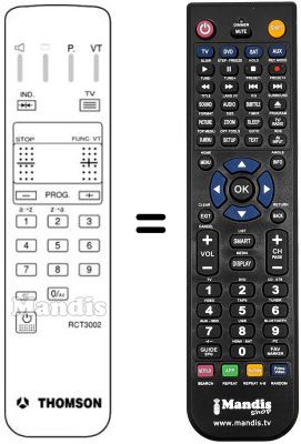 Replacement remote control Thomson RP52TH Replacement remote control Thomson RP52TH