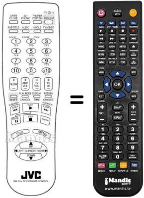 Replacement remote control JVC XV521BK