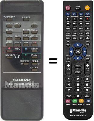 Replacement remote control Sharp VC-A105S