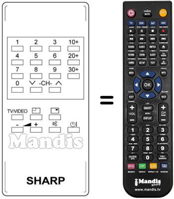 Replacement remote control Sharp RRMCG0466CESB