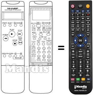 Replacement remote control Sharp RRMCG0827GESA