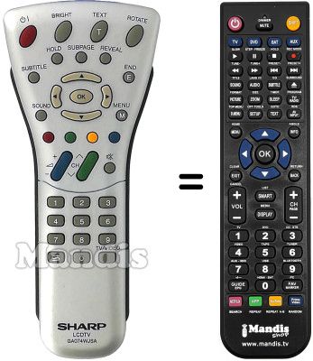 Replacement remote control Sharp LC20S1E