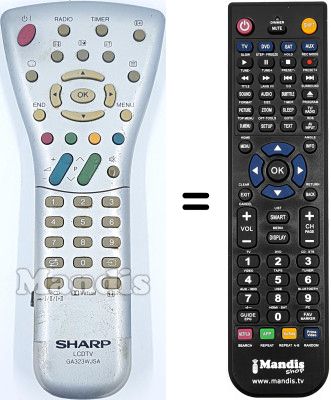 Replacement remote control Sharp LC-37GA6IKRU
