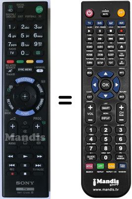 Replacement remote control Sony KDL-32EX653