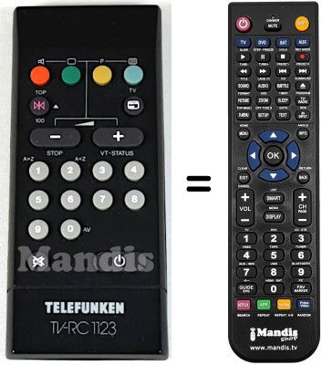 Replacement remote control Telefunken FS435MC-NOVCR Replacement remote control Telefunken FS435MC-NOVCR