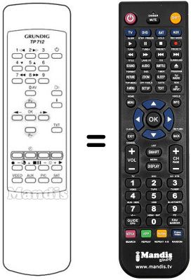 Replacement remote control Grundig REMCON061 Replacement remote control Grundig REMCON061