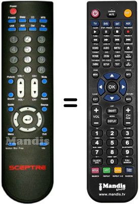 Replacement remote control SCEPTRE E420BVF120