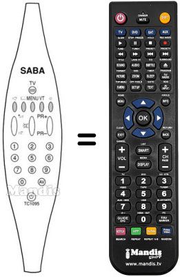 Replacement remote control Saba T7032VT