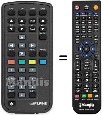 Replacement remote control ALPINE TUET150TV