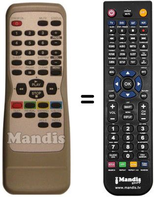 Replacement remote control Funai TVCR-A2104T