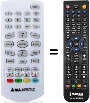 Replacement remote control MAJESTIC TVD-934 TFT