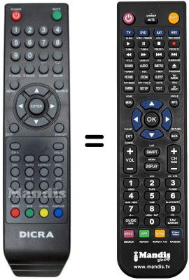 Replacement remote control DICRA TV LCD 015BF