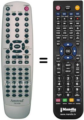 Replacement remote control Amstrad LCD 1907D