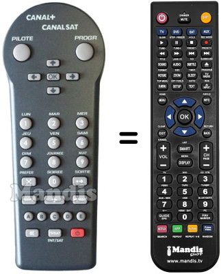Replacement remote control Thomson 21413900 Replacement remote control Thomson 21413900