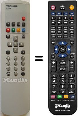 Replacement remote control Toshiba 28H14PIP