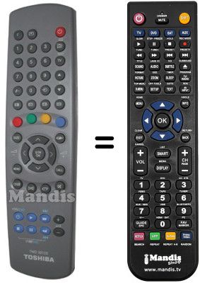 Replacement remote control Toshiba 23306175