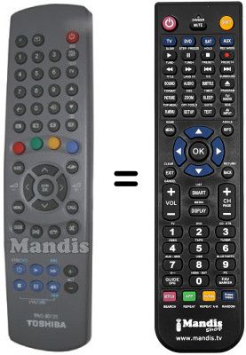 Replacement remote control Toshiba 23306176