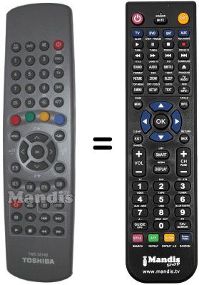 Replacement remote control Toshiba 23306469 Replacement remote control Toshiba 23306469