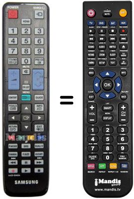 Replacement remote control Samsung UE46D5000