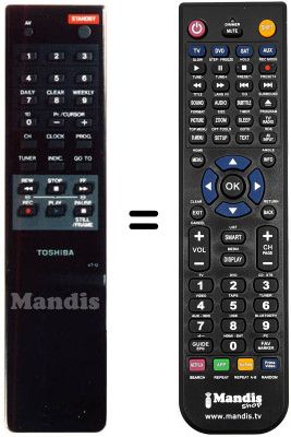 Replacement remote control Toshiba V121S