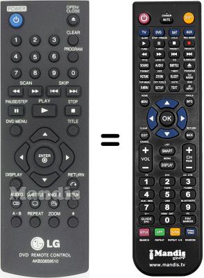 Replacement remote control LG DVX 682 Replacement remote control LG DVX 682
