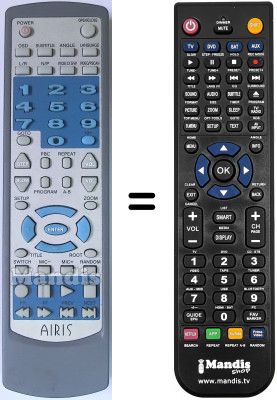 Replacement remote control Airis L103E