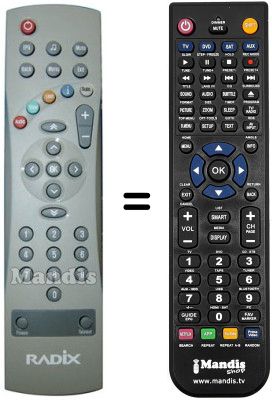 Replacement remote control Radix DT-X3