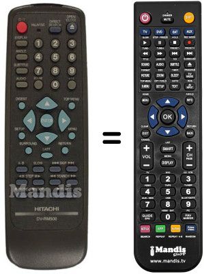 Replacement remote control Hitachi DV-P505E
