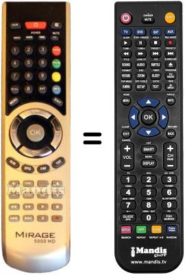 Replacement remote control Mirage 5000HD