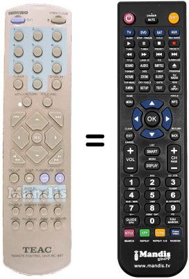 Replacement remote control TEAK DV3500