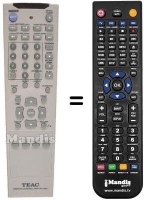 Replacement remote control TEAK DV7D