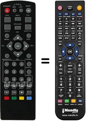 Replacement remote control TELSEY DTFREE HD