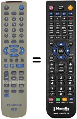 Replacement remote control Sinudyne SV12818B