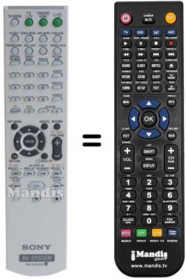 Replacement remote control Sony DAV-DZ100 Replacement remote control Sony DAV-DZ100