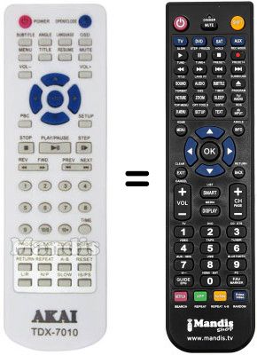 Replacement remote control Akai TDX-7018