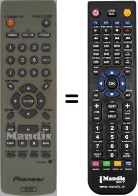 Replacement remote control Pioneer DV-U7