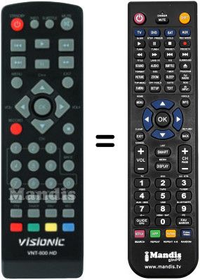 Replacement remote control VISIONIC VNT800 HD