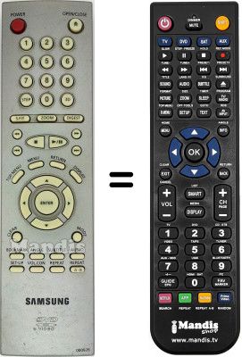 Replacement remote control Samsung DVD-M205 Replacement remote control Samsung DVD-M205
